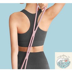 우솝상점 홈트 8자 스트레칭 튜빙밴드 핑크 근력강화 등운동 요가