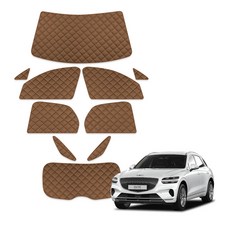 루젠 제네시스 GV70 차박커튼 캠핑 암막 햇빛가리개, 1세트, 카멜