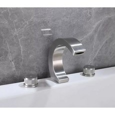 美國RECO 110205-B 110205-BK 三件式龍頭浴缸龍頭 毛絲霧面黑色 SUS304不鏽鋼, 1個, 110205-B 毛絲