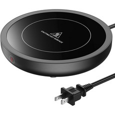 스위트풀 커피 머그 워머 책상용 36W 전기 컵 3템프 설정 고급 온도 조절 음료 우유 차 캔들 왁스용 가열판 - 블랙, Wood