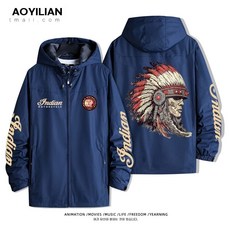 인디언 모터사이클 오토바이 방풍 루즈핏 자켓 바람막이 바이크 빅사이즈 항공점퍼 방한, J. 180 없음, H. 네이비 8