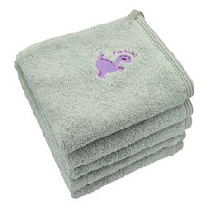 송월 어린이집 핸드타올 공룡자수 고리수건 5매, 민트, 5개