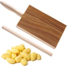 JJUNW 보드와 라비올리 롤링 핀 우드 노치 파스타 만들기 도구 수제 및 애호가 베이킹을 위한 손잡이 세트가 포함된 보드