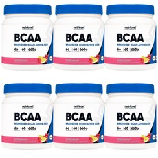 Nutricost 뉴트리코스트 BCAA 파우더 2:1:1 라즈베리 레모네이드 660g, 6개