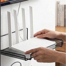 어반블루 무타공 공유기 벽선반 벽걸이 거치대 공유기거치대, 블랙