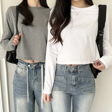11컬러!봄/간절기티셔츠 20수세미크롭긴팔티JCT 국내제작 탄탄한면에 청바지에 티하나로 코디완성