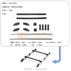 GRC 1:10/1:8 자동차 원격 제어 등산 업그레이드 장식 부품 지붕 수하물 여러 빛깔의 A 유형 G172AW/S/R/Y/, 02 Mounting brackets