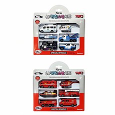 경찰 소방 미니카 키트 6p 구급차 장난감 경찰관 소방차 자동차 종기 안전 교육 키즈, 경찰세트