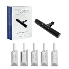 Levona Scent 자동차 벤트 클립 - 향기 강도 조절 가능한 디퓨저 쉬운 클립온 회전 및 경량 디자인 SUV 트럭에 적합 5가지 스틱이 있는 럭셔리 액세서리 블루 18, 블랙