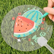 기니디샵 미니 여름 투명 DIY 부채 만들기