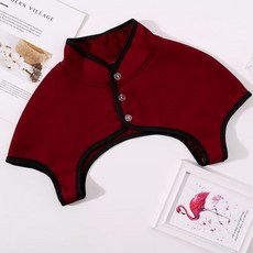 어깨 넥 목 산모 남녀는 여름 수면 방한 보호 보온 조끼 워머 잠자는 중년, W. 부르고뉴 칼라와 벨벳