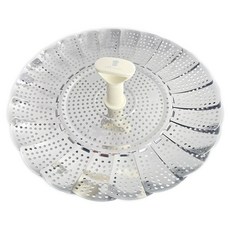 Rakuchin 附手柄花朵造型不鏽鋼蒸籠, 1個, 28cm, 單色