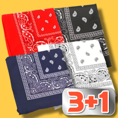 스윕스 등산 손수건 반다나 대형 인기색상 4개, UV화이트+블랙+네이비+레드