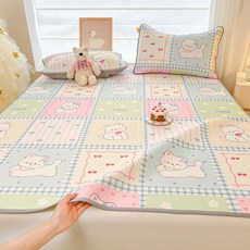 小阪印花冰絲涼蓆, 畫畫西高地,90x200cm涼蓆+枕套一隻