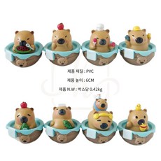 haengbuk 카피바라 오뚝이 8종 세트 캐릭터 모형 애니메이션 모형 장식품 장난감 생일 선물 피규어, 1세트