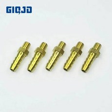 5 개 3mm 4mm 5mm 6mm 8mm 10mm OD 호스 바브 M3 M4 M5 M6 M8 M10 미터법 수나사 황동 파이프 피팅 커플러 커넥터 어댑터, 19 3mm - M5x08