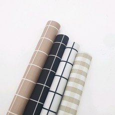 무타공마켓 고급형 디자인 주방 오염방지 시트 서랍매트 격자무늬, 베이지체크