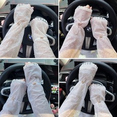 溫柔僊女風蕾絲防曬冰袖夏季輕薄透氣寬鬆冰絲袖防紫外綫手臂袖女