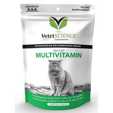 VetriScience 貓綜合維他命 犬貓專用 日常保健, 1個, 全齡貓 肉塊 效期2027/05, 綜合營養補充品, 30顆