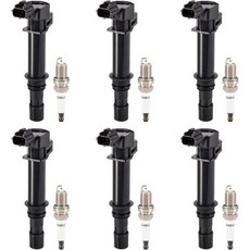 핀덱스 UF270 점화 코일 팩 및 플러그 키트 2000년부터 2007년까지의 닷지 듀랑고 램 1500 다코타 지프 그랜드 체로키 4.7 V8와 호환됨, 6PCS UF270