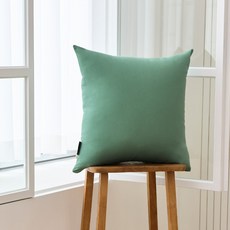 플랫화이트 빵빵하고 오래 사용하는 방수 인테리어용 쇼파 쿠션 (솜+커버), 세이지그린