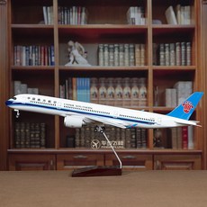 飛機模型 帶輪子帶燈仿真飛機模型1:142南航空客A350南方航空民航客機擺件 航模客機 仿真原型機 航空模型, 1個, 標配版（帶輪子不帶燈）