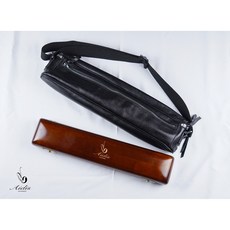 艾笛斯樂器 長笛原木木盒 真皮揹袋 優惠組合, 1個, 無標誌原木木盒-栗色/C尾+真皮製揹袋