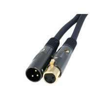 모노프라이스 XLR 남성에서 여성 케이블 15피트 블랙 16AWG 골드 도금 마이크 및 인터커넥트 스테이지 오른쪽 시리즈, Premier Series