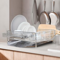 Joeun Living 排水全不鏽鋼碗碟晾衣架, 銀色, 1層, 1個