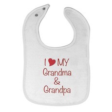 Toddler Baby Bibs Burp Cloths Grandpa Grandfather I Love My Grandma Grandpa Grandfather Cotton Bab