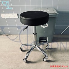 寵物美容椅凳 人體工學升降旋轉馬鞍椅 美容師專業工作椅, 1個, 圓椅子-不粘毛（高47-63cm）