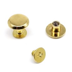 10pcs 라운드 헤드 10mm 스크류 백 시카고 네일 바인딩 리벳 스터드 가죽 숄더 배낭 벨트 스트랩 지갑, [04] light golden