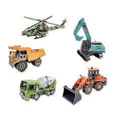 NEW 3D 중장비 종이퍼즐 5종(택1), 05_레미콘, 999개, 999피스
