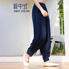 QUEEN YOGA 瑜伽服 新中式休閒垂感簡約禪風闊腿褲