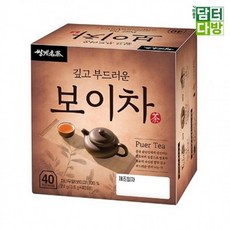 사무실 음료 세트 깊고 부드러운 보이차 40티백 회사용 탕비실 교무실 학교 비치 추천, 600mg, 40개, 1개
