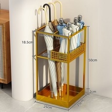桃園快速 雨傘收納架，家用門口大容量商用傘架傘桶瀝水架，穩固耐用，快速收納, 土豪金B款【雨天不用愁傘架你擁有】, 1個