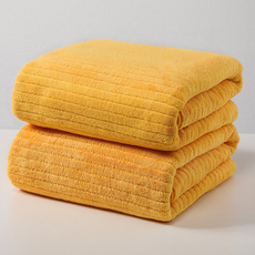 앨라모 흡수력 좋은 초대형 극세사 바스타올 70x140cm 2P, 2개, 옐로우