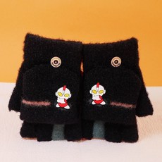 兒童手套男童可愛半指女童卡通敖丙學生加厚保暖寫字翻蓋冬季五指 CW5T