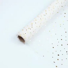 星月紗一整套批髮燙金包裝網紗包花材料黑紗白紗花藝花材批髮專用 F－, 星月紗48cm*4.5m白色