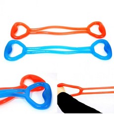 홈트레이닝 탄력밴드 손잡이형 2줄 전신운동 근력강화 재활치료 스트레칭용, 1개, 레드