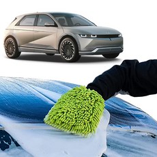 아이오닉5 초극세사 셔닐 워시미트 26x19 양면 세차장갑 촘촘한돌기 세차용품 블루오션, 1개
