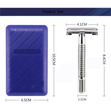 남성 얼굴 면도기 이발사 수동 스테인레스 스틸 양면 블레이드 생크, 01 sliver, 1개