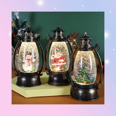크리스마스 장식 소품 무드등 감성 홈파티 랜턴 조명등 겨울, 1cl4 SIS-741 수정구슬램프_눈사람