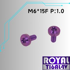 ROYAL 鈦合金螺絲 M6*15F P:1.0 飛碟頭螺絲 - 皇家紫, 1個