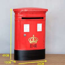 歐式復古鐵藝郵箱 落地擺件 庭院裝飾 攝影道具, 1836紅色信箱, 紅色信箱