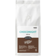 베렉스커피 초코나잇 산미없는 고소한 초코 블렌드 원두커피, 1개, 1kg, 홀빈(분쇄안함)