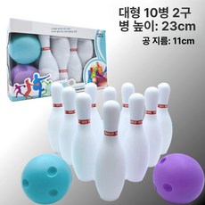 대형 볼링 핀 소품 세트 스포츠게임 볼링핀 공 게임, 1개, 23cm 화이트 병 10개 공 2개