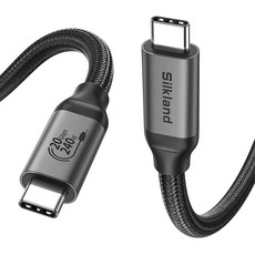 실크랜드 USB3.2 gen2 케이블 C타입-C타입 8K 240W 20Gbps 고속충전 데이터 케이블, 1개, 블랙, 1.5m 1개, 블랙, 1.5m