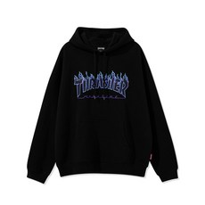 트래셔 THRASHER 플레임 로고 후디 블랙/블루 176484