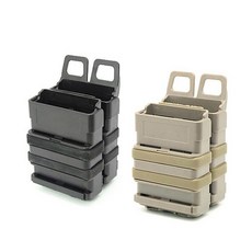 FMA 5.56系列 模組化硬殼彈匣套（M4／AR）雙聯快拔套、兩連彈夾『黑、沙』, 24652-[黑色], 1個